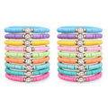 JIASHUYEYE Preppy Bracelets for Teen Girls - Stackable Boho Surfer Friendship Bracelets Set for Little Girls & Women - style: 18Pcs - Smiley Face A