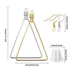240PCS Triangle Earring Beading Hoop Set for Jewelry Making - 100PCS Earring Hooks & Backs (K Gold, White K) - color: 240PCS;Triangle;K Gold,White K