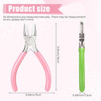 Mudder 2 Packs Nylon Nose Pliers Double Nylon Pliers Carbon Steel Jewelry DIY Tools for Beading Looping Shaping Wire Jewelry Making and Other Crafts, 5.3 Inch(Pink, Green) - color: Pink, Green