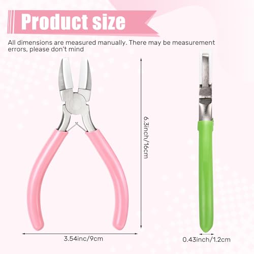 Mudder 2 Packs Nylon Nose Pliers Double Nylon Pliers Carbon Steel Jewelry DIY Tools for Beading Looping Shaping Wire Jewelry Making and Other Crafts, 5.3 Inch(Pink, Green) - color: Pink, Green