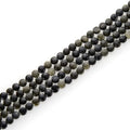 Adabele 15 Inch Natural Gold Sheen Black Obsidian Gemstone 6mm Faceted Flat Round Coin Loose Beads Gem Stone Spacer (61-66pcs) for Jewelry Making GZ13-11 - color: Gold Sheen Obsidian, size: 15 Inch/1 Strand