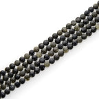 Adabele 15 Inch Natural Gold Sheen Black Obsidian Gemstone 6mm Faceted Flat Round Coin Loose Beads Gem Stone Spacer (61-66pcs) for Jewelry Making GZ13-11 - color: Gold Sheen Obsidian, size: 15 Inch/1 Strand