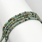 MJDCB 225pcs Natural Small Stone Beads 3mm African Turquoise Round Smooth Loose Gemstone Bead for Jewelry Making Bracelets Earrings Necklaces Accessories - color: African Turquoise