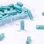 Natural Blue Turquoise Rectangle Tube Beads 4x13mm 38cm/str Loose Semi Gemstone Stone Beads for Making Bracelets Necklace Earrings - color: Blue Turquoise, size: 4x13mm Rectangle