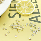 2000pcs 4mm Flat Round Disc Spacer Beads CCB Spacer Beads for Bracelet Necklace Jewelry DIY Crafts Making (Silver and Gold)