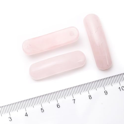 5PCS Natural Rose Quartz Stone Rectangle Curved Beads Gemstone Pendants Connectors for DIY Bracelet Neclace Jewelry Making - color: Rose Quartz