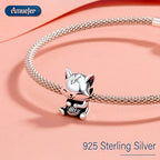 S925 Bead Dangle Charms for Bracelets Necklaces, Compatible with Pandora, Jewelry Making - style: Cats Charm with Wool Ball