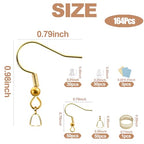 XKCWXY 160Pcs 925 Gold Hypoallergenic Earring Hooks and 2 Style Clear Silicone Backs, DIY Jewelry Making Kit