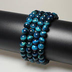 MJDCB Stone Beads 8mm 43pcs Round Sky Blue Tiger's Eye Loose Gemstone Bead Charms for Jewelry Making Bracelet Necklace Earring Pendant - color: Sky Blue Tiger's Eye, size: 8mm
