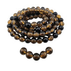 DandS ltd Crackle Lampwork Glass Beads for Jewelry Making, Dark Amber, Vibrant DIY Bracelets, Necklaces, Beading Supplies & Craft Kits for Handmade Jewelry, 80pcs 0.39 inch (10mm), #J254-10 - color: Dark Amber