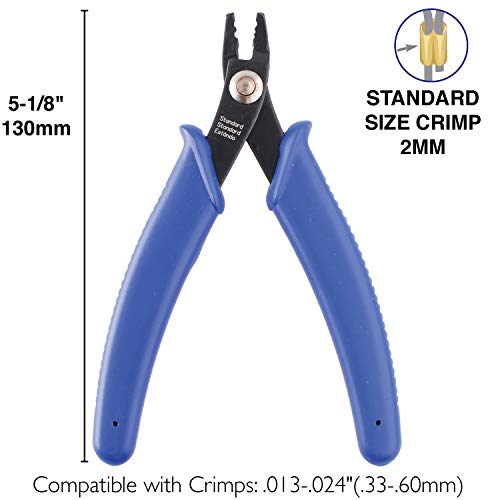 The Beadsmith Crimping Pliers - 5 inches long (127mm) - Use with 2mm crimps & .013-.024" diameter beading wire - Comfortable Handles - Create perfect crimps every time - Tool for Jewelry Making - style: Crimping Plier