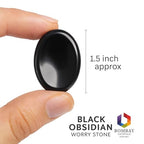 Black Obsidian Worry Stone – Genuine Thumb-Palm Crystal for Protection, Grounding & Anxiety Support – Pocket Meditation & Fidget Tool - color: Black Obsidian