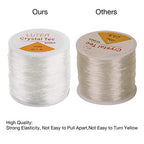 Luter 1mm Clear Bead Cord Crystal Elastic Stretchy Bracelet String for Jewelry Making Necklace Bracelet Beading Thread (328ft)