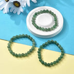 Elecrelive Glass Round Beaded Bracelet Set Clay Beaded Bracelets Stretch Bracelets - color: Green Aventurine