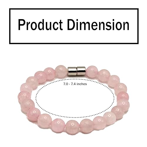 Rose Quartz Bracelet - 8mm Healing Crystal for Love, Unisex - color: 02: Rose Quartz, style: C: 7-7.4 inches