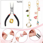 XUHAO7 544-Piece DIY Jewelry Making Kit - Birthday Gift Craft Set with Pendants, Keyring Hooks, Chains, Clasps & Tools - Free 5 Velvet Drawstring Pouches & Storage Box - size: 544pcs