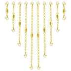 OHINGLT Necklace Extender Magnetic Clasps Chain Extenders for Necklaces,Gold and Silver Magnetic Necklace Clasps and Closures with Bracelet Extension - color: 10Pcs Gold