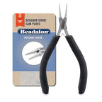 Beadalon Designer Series Slim Round Nose Pliers, Black Vinyl-Free Grips, Stainless Steel, Box Joint, Double Leaf Springs, 5.75 in - color: Lime Green, style: Round Nose, Black