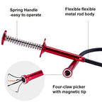 Bendable Flexible Magnetic Pickup Tool, 24'' Four Claw Grabber Tool, Accurate Pick Up In Narrow Space for Engine Bay/Home Sink/Drain/Earring/Keys/Metal Objects (Magnetic orientation) - size: Magnetic Directional Bend Pickup Tool