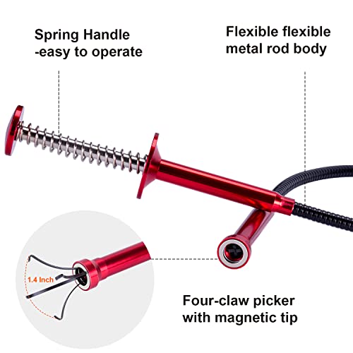 Bendable Flexible Magnetic Pickup Tool, 24'' Four Claw Grabber Tool, Accurate Pick Up In Narrow Space for Engine Bay/Home Sink/Drain/Earring/Keys/Metal Objects (Magnetic orientation) - size: Magnetic Directional Bend Pickup Tool