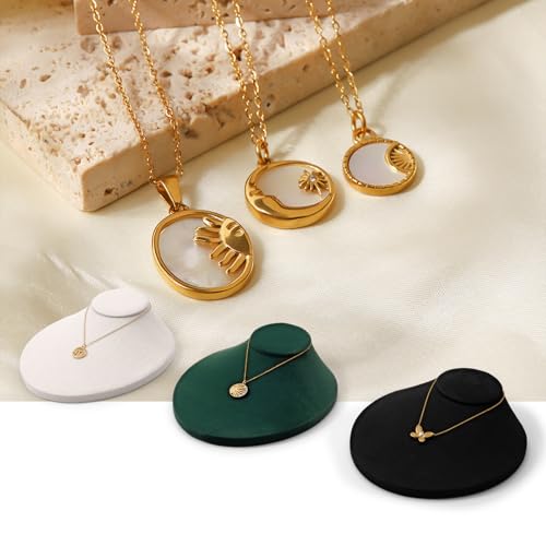 Oirlv Necklace Holder Bust Velvet Jewelry Display Necklace Display for Vendors Display Pendant Display Stand White - color: White Linen