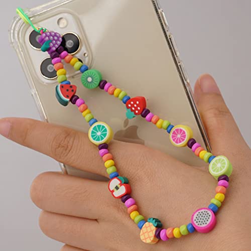 200pcs Fruit Polymer Clay Beads, Mixed Fruits Charm Spacer Beads for DIY Bracelet Necklace Jewelry Making - color: Fruit