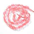 Cherry Quartz Pebble Nugget Oval Free Tumbled Stone 6-8mm Natural Gemstone Loose Beads Approx 15.5 inch for DIY Jewelry Making - color: Cherry Quartz