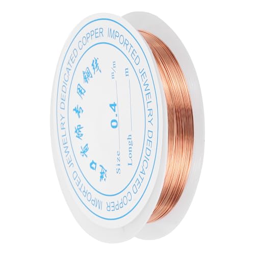 MECCANIXITY 26 Gauge Copper Wire for Jewelry Making, 1 Roll Craft Tarnish Resistant Beading Wire for Jewelry Making Supplies DIY (Red Bronze)-33ft - color: Red Bronze, size: 26 Gauge x 33ft