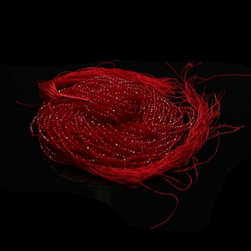 10 Strands Spinel Beads Artificial Faceted Small Round Loose Beads 3mm 15 inch for Jewelry Making Charms Necklace Bracelet - color: Red