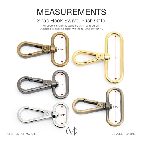 CRAFTMEMORE Snap Hook Swivel Push Gate Lobster Clasps Fashion Clips Purse Making FS10 Pack of 10 (Antique Brass, 3/4 Inch) - color: Antique Brass, size: 3/4 Inch