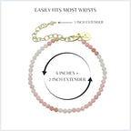 Faceted Bracelet for Women, Certified 925 Sterling Silver with 18K Gold Vermeil Healing Crystal Bracelets for Women - Crystals and Healing Stone Bracelet Women Jewelry for Gift - color: Pink opal