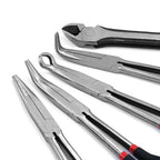 5-Piece 11" Extra Long Needle Nose Pliers Set with Insulated Comfort Grip, Straight Long Reach Plier, 45/90°Bent Nose Pliers,O-shaped nose plier,Diagonal Plier for Bending Shaping Trimming - size: 5Pcs-Straight/45/90