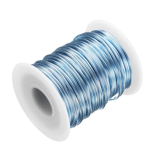 HARFINGTON 16 Gauge Aluminum Craft Wire 1.5mm 98.5ft Flexible Bendable Anodized Metal Jewelry Sculpting Wire for Jewelry Making Modelling Craft DIY, Steel Blue - color: Steel Blue, size: 30M x 1.5mm
