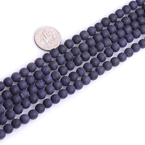 6mm Blue Sandstone Frosted Matte Unpolished Round Beads for Jewelry Making Strand 15 inch - color: Blue Sandstone, size: 6mm