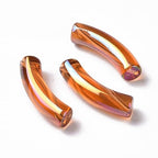 Ipotkitt 20 Pcs UV Plating Transparent Rainbow Curved Tube Beads Iridescent Acrylic Beads Candy Colors Chunky Bamboo Tube Beads for DIY Jewelry Making - color: 20pcs-Rainbow Curved Tube Beads-32~33mm