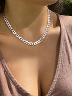 Moodear Gold Necklace for Women Dainty Chunky 14K Gold Plated/Sliver Plated Chain Necklace Cuban Link Paperclip Chain Choker Toggle Clasp Layered Necklace for Women Trendy Fashion Gift - style: Cuban Chain