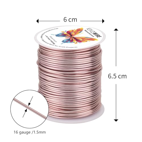 16 Gauge(1.5mm) Aluminum Wire 164 Feet(50 M) KSVZS Bendable Metal Wire for Crafts, Sculpting, Armature, Jewelry Making【3-in-1】+18 Gauge(1.0 mm) 32.8 Ft(10 M)+1 Plier(Pink) - size: 16Gauge, style: Pink