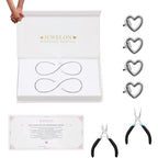 Mother’s Day Gift – Permanent Bracelet Kit with Love Vow Card, 316L Stainless Steel Chain & 925 Silver Heart Clasp, Handcrafted, Ideal for Anniversary & Romantic Date Night - color: Silver
