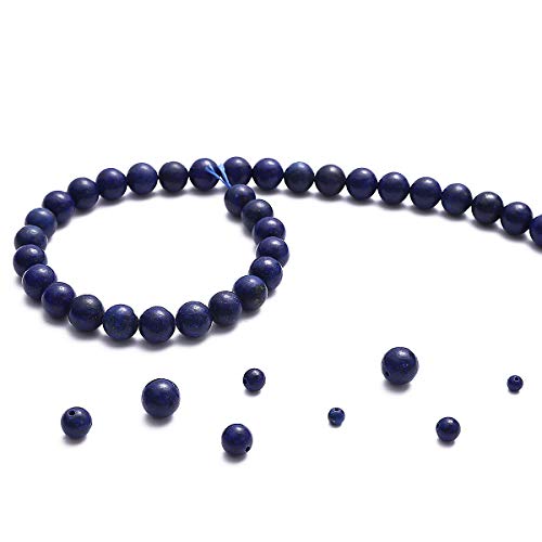 BEADIA Natural Lapis Lazuli Stone Round Loose Semi Gemstone Beads for Jewelry Making 4MM 89PCS - color: Lapis Lazuli, size: 4mm