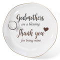 HOME SMILE Christmas Mother Day Birthday Gifts for Godmother Ring Dish Jewelry Tray-Godmother Gifts from Godchild-Godmothers Are Blessing,Thank You for Being Mine - style: Godmon
