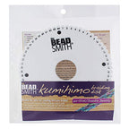 The Beadsmith Round Kumihimo Disk, 6 inch Diameter, 0.75” (20mm) Thick Double Dense Foam, 64 Numbered Slots, Jewelry Tools for Braiding