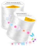 2 Rolls FIVEIZERO Elastic Bracelets String Cord, 0.4/0.5/0.6/0.7/0.8/1mm Round Crystal Elastic String for Bracelets Necklace Beading & Jewelry Making, Total 218Yds Transparent Stretch Bead Cord Thread - size: 0.8mm Round Crystal Clear (2 Pack)