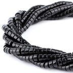 Natural Black Obsidian Heishi Spacer Beads Loose Semi Precious Flat Round Gemstone Disc Shape Stone for Beading Jewelry Making 4x2mm 15.5" - color: Black Obsidian