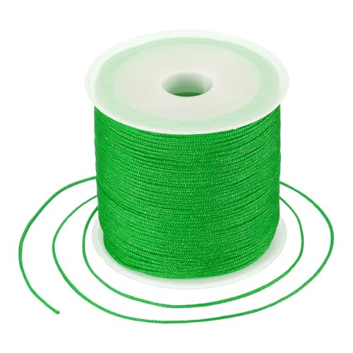 MECCANIXITY 0.8mm Nylon String for Bracelets, 44 Yards Satin Nylon Beading Thread Chinese Knotting Cord for Jewelry Making DIY Craft Beading Friendship Necklace Bracelet(Grass Green) - color: Grass Green, size: 0.8mm
