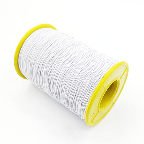 Amaney 500m 0.5mm White Elastic Cord Beading Threads Stretch String Fabric Crafting Cords for Jewelry Making - size: 0.5mm, style: White