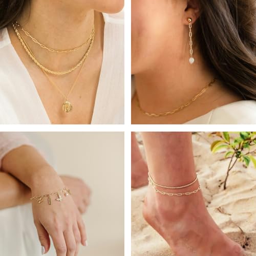 Kyutong 2 Rolls Paperclip Chain for Jewelry Making 32.8 Feet Jewelry Chain Links Silver and Gold Chains Bulk with Lobster Clasps and Jump Rings for DIY Craft Finding Jewelry Making Supplies - color: 2.8×7.6 Paperclip Chain