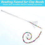 Quilax 6Pcs Beading Tools Kit, Beading Needles, Bead Funnel, and Clips for 0.2" Clay Beads Jewelry Making, Bracelets, Necklaces (Not Include Clay Beads)