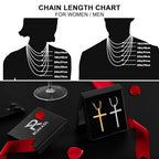 Romass 2 Pcs Cross Necklace for Men Boys,Stainless Steel Pendants Silver Black Gold Crosses Chain Jewelry Gifts Box 16-30 inches - size: 22 in, style: 2Pcs(silver+gold) 1.2 "* 0.7'' pendant