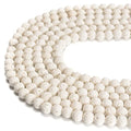 6mm White Lava Round Chakra Beads Natural Gematone Loose Beads for Jewelry Making DIY 1 Strand 15" - color: White Lava, size: 6mm