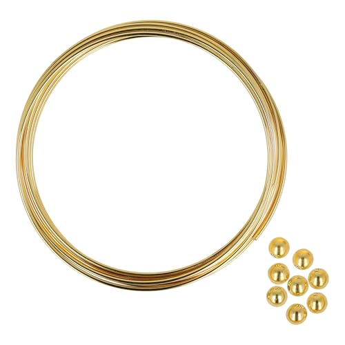 The Beadsmith Memory Wire & End Caps Set - Gold-Plated, 1 mm Thick, 2.25 in (60 mm) Diameter, 12 Bracelet Coils with 8 End Caps, Heavy-Gauge, Bracelet Making Kit, for Jewelry Making - color: Gold